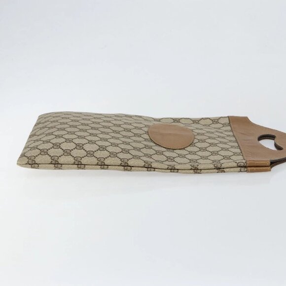 GUCCI GG Supreme Hand Bag PVC Leather Vintage Beige Auth 146840 - Picture 6 of 16